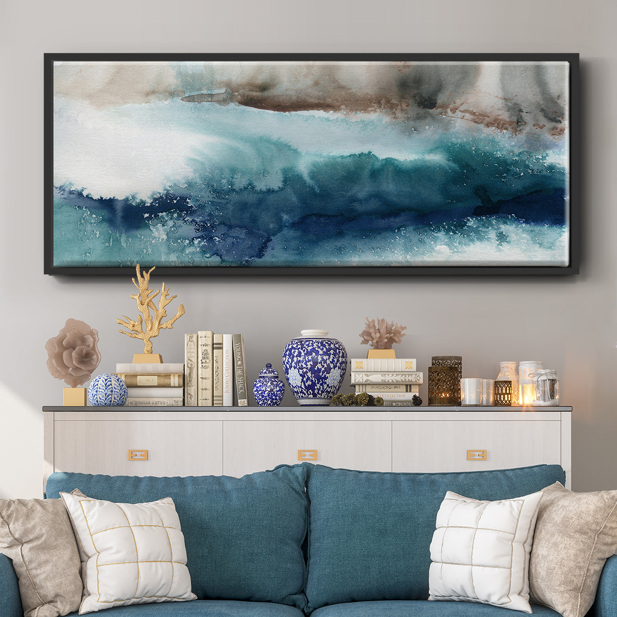 Shifting Seashore - Floater Framed Canvas Print