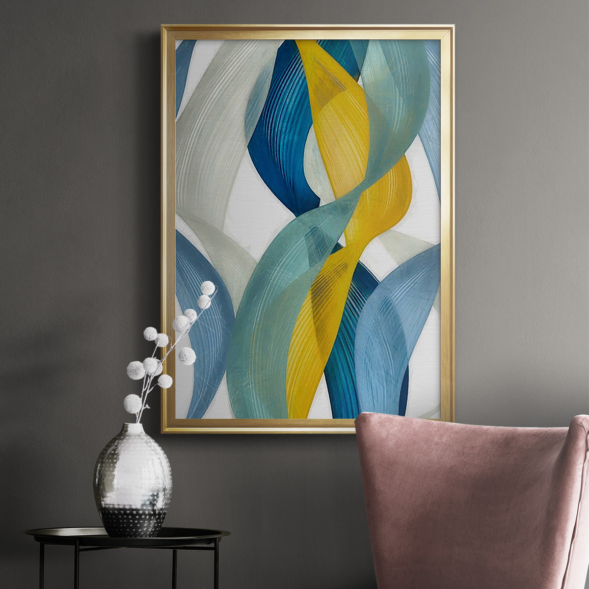 Horizontal Bands II - Modern Framed Canvas Print