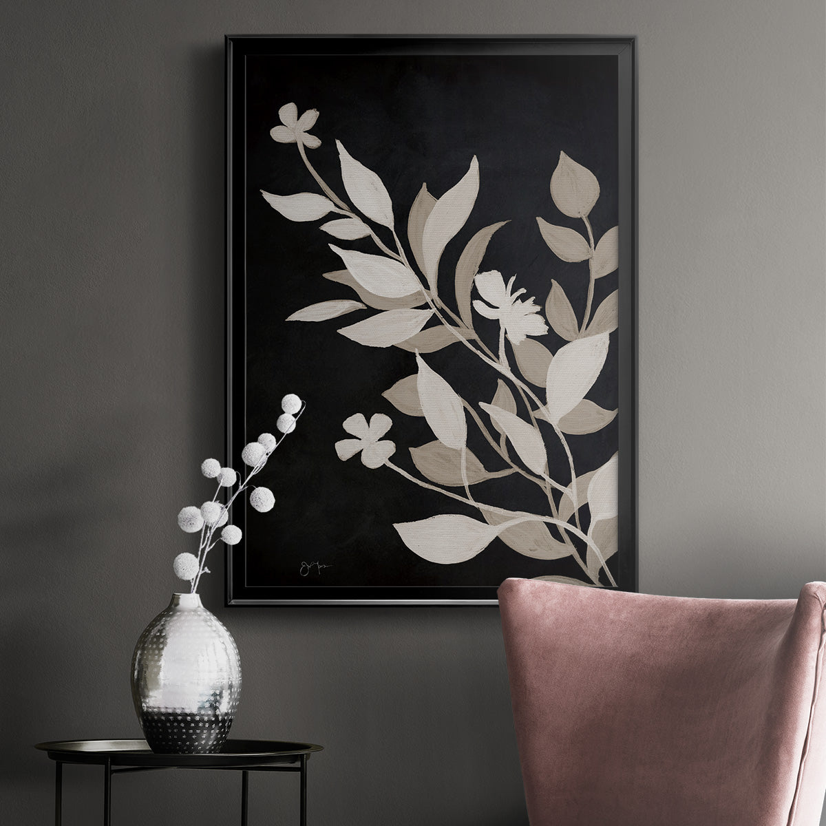 Midnight Silhouette II - Modern Framed Canvas Print