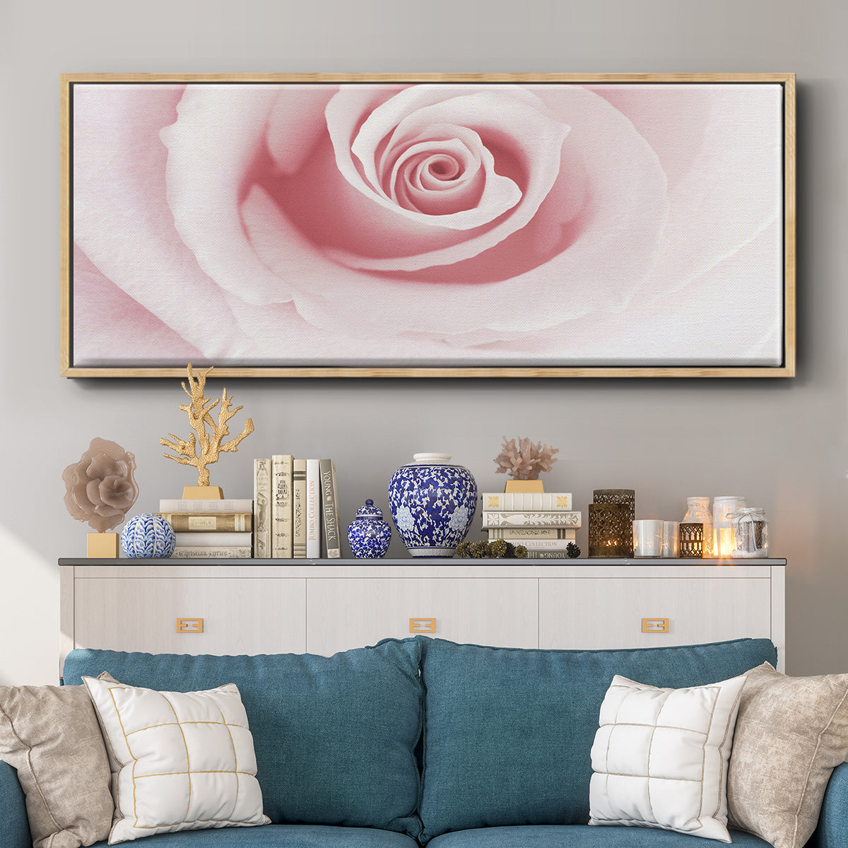 Rose Embrace - Floater Framed Canvas Print