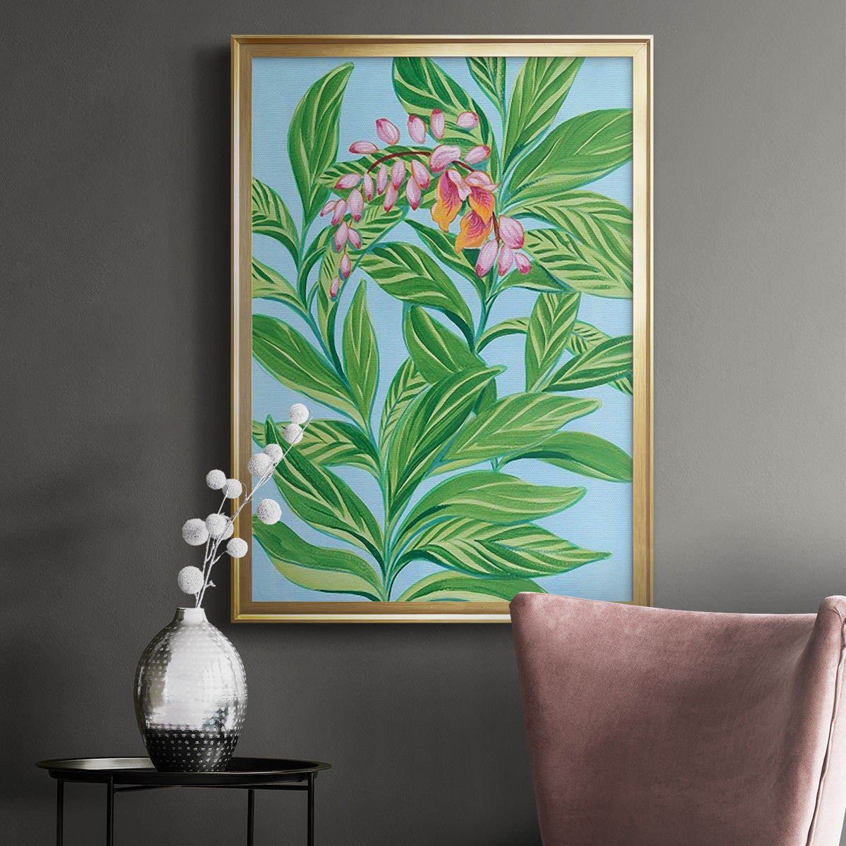 Tropical Shell Ginger I - Modern Framed Canvas Print