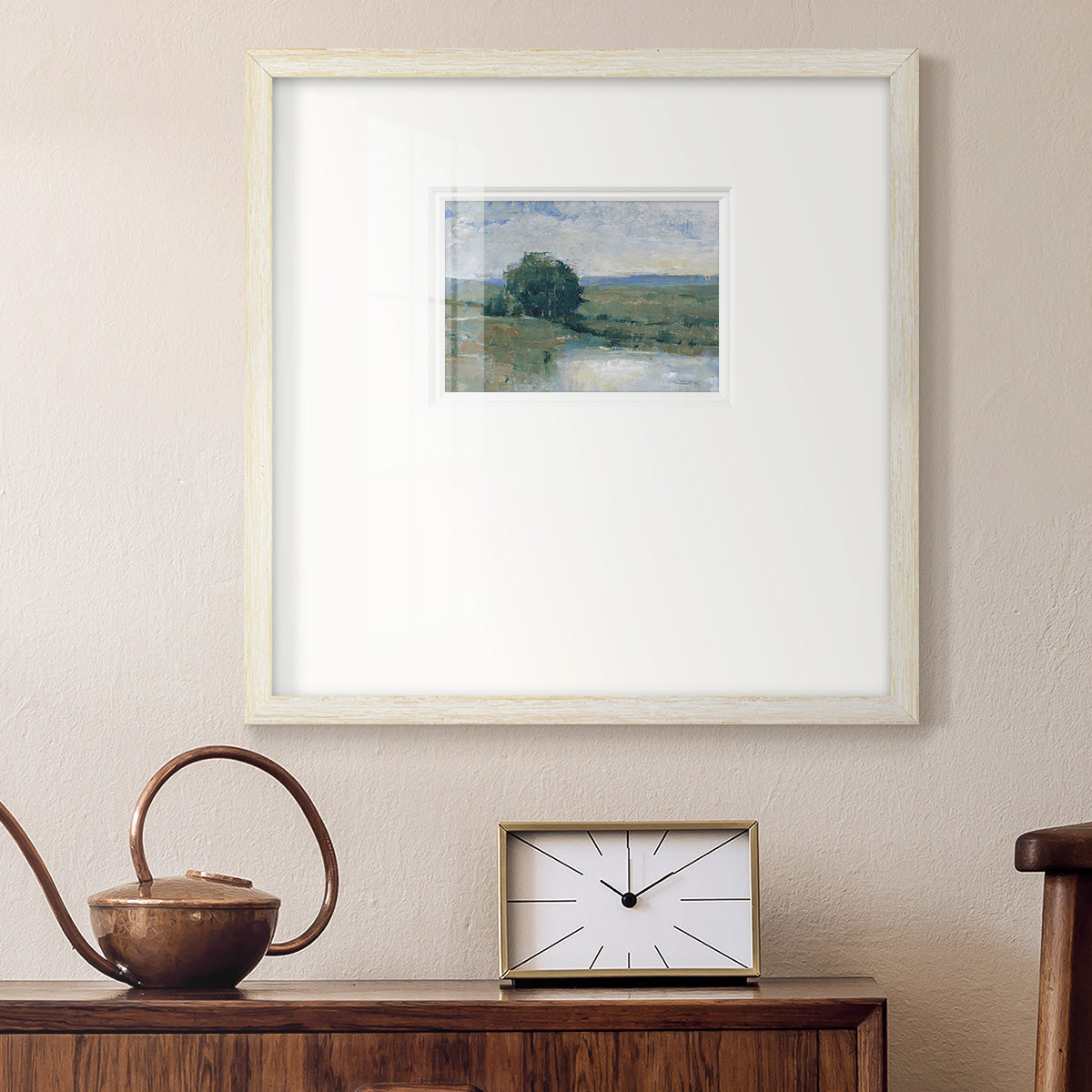 Riverbank Impression I Premium Framed Print Double Matboard