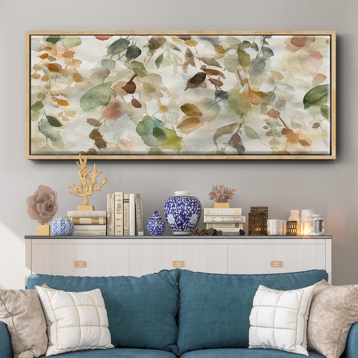 Fall Cascade - Floater Framed Canvas Print