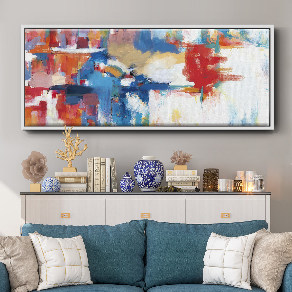 City Night I  - Floater Framed Canvas Print