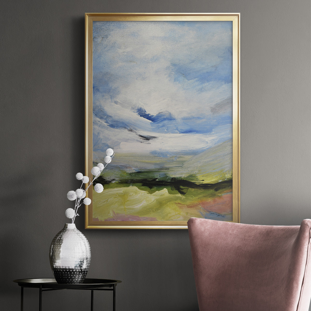 Around The Clouds IV - Modern Framed Canvas Print