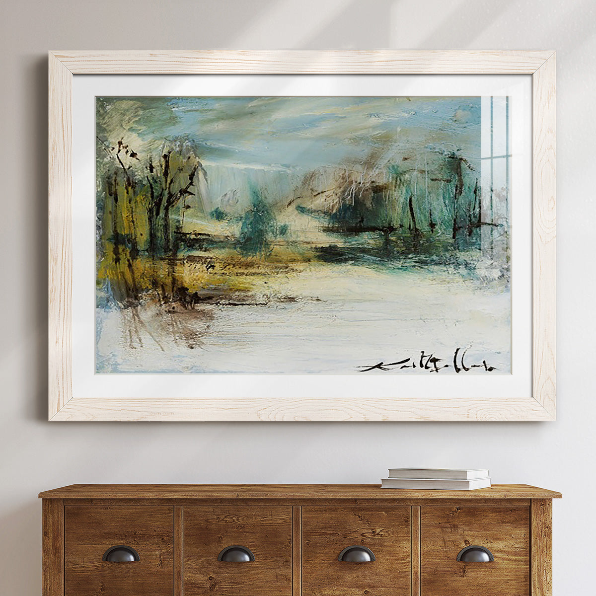 Wintery Horizon II - Barnwood Framed Art Print