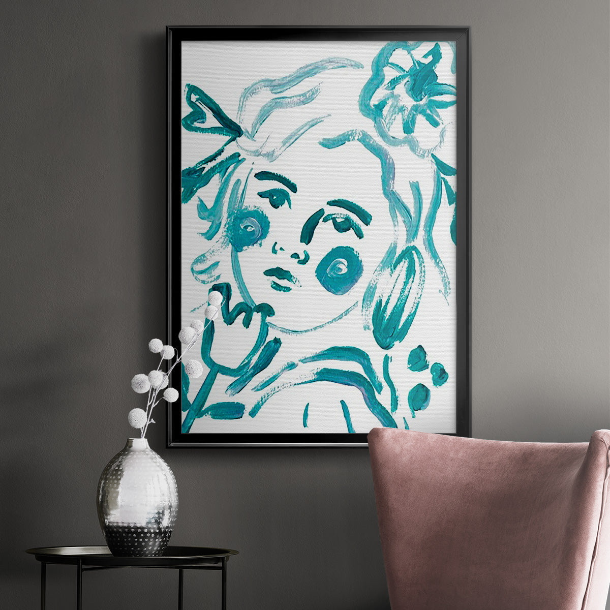 Budding Flower IV - Modern Framed Canvas Print