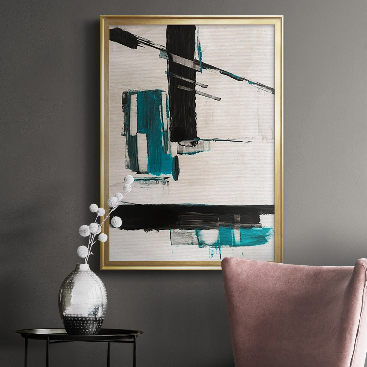 Geometry Notes II - Modern Framed Canvas Print