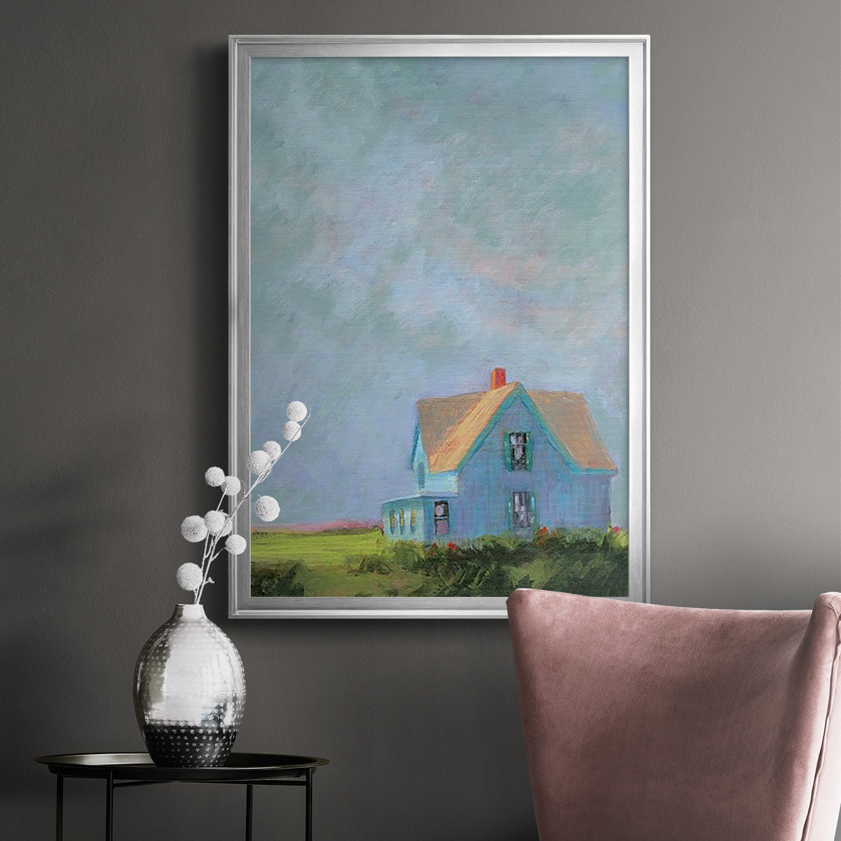 Blue Cape - Modern Framed Canvas Print