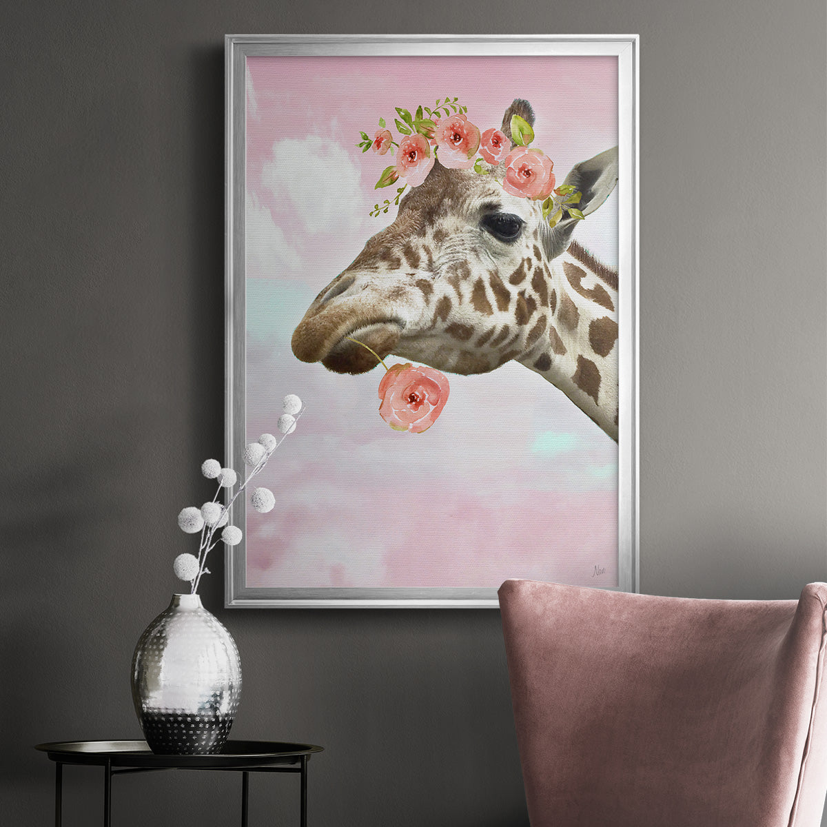 Floral Fun II - Modern Framed Canvas Print