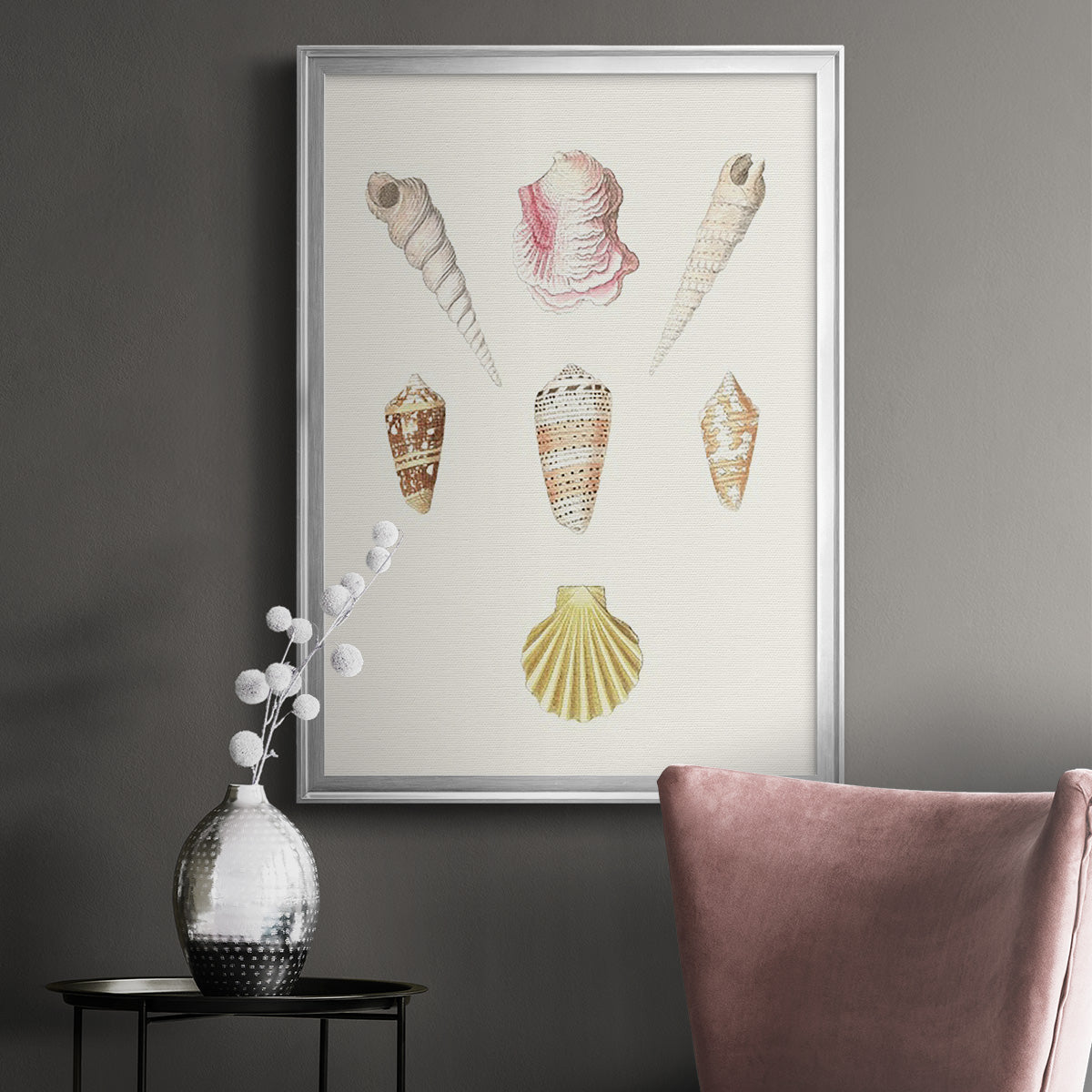 Pastel Knorr Shells I - Modern Framed Canvas Print