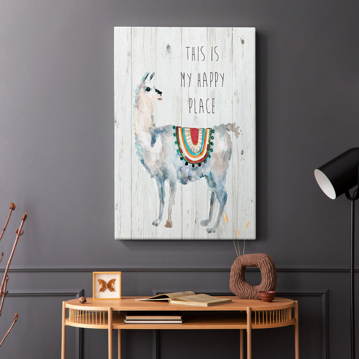 Llama Happy Place - Canvas Art Print