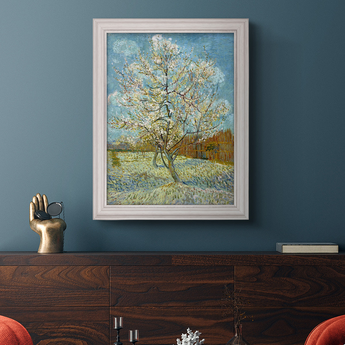  The Pink Peach Tree - Ornate Framed Canvas Print