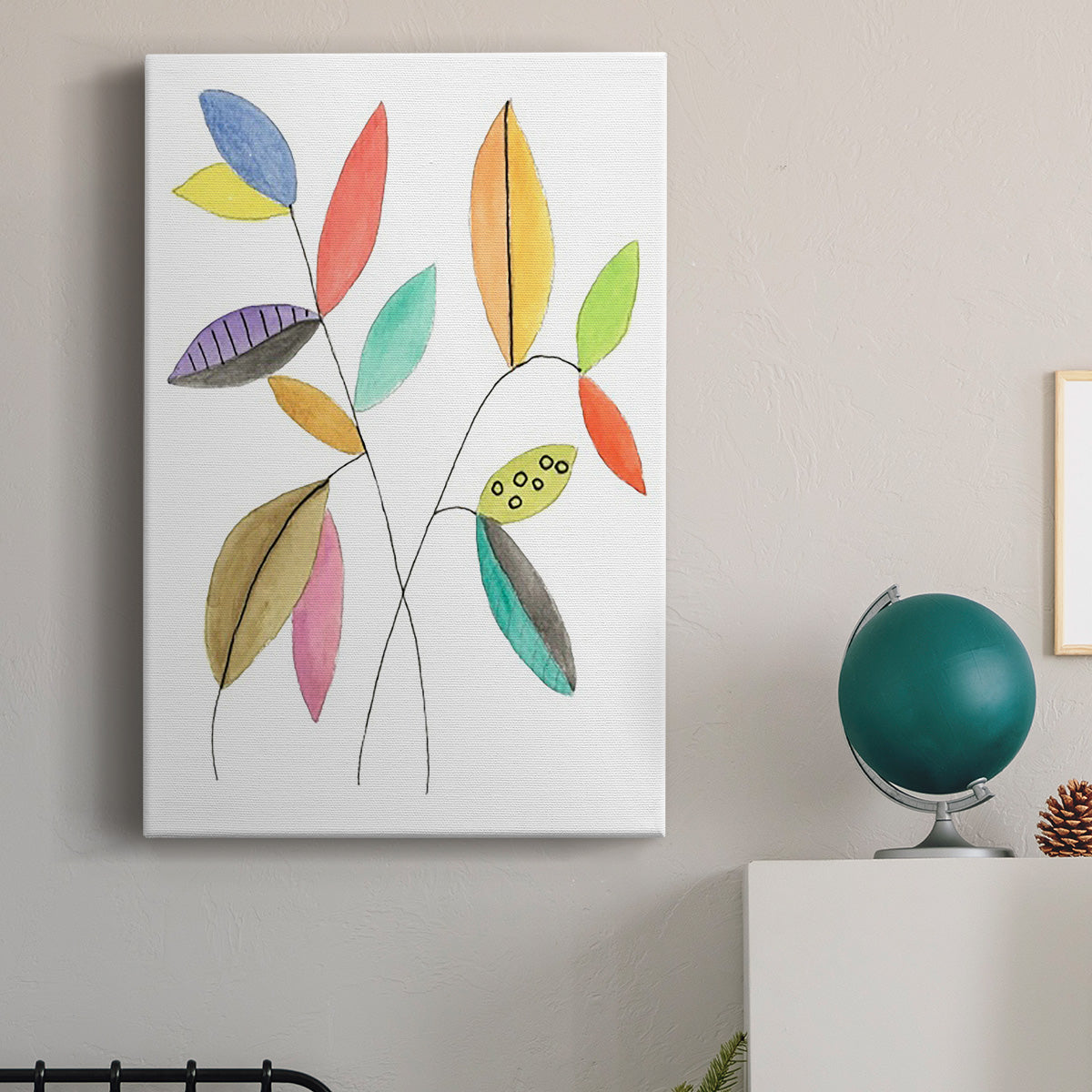 Color Pop Leaves IV - Canvas Art Print