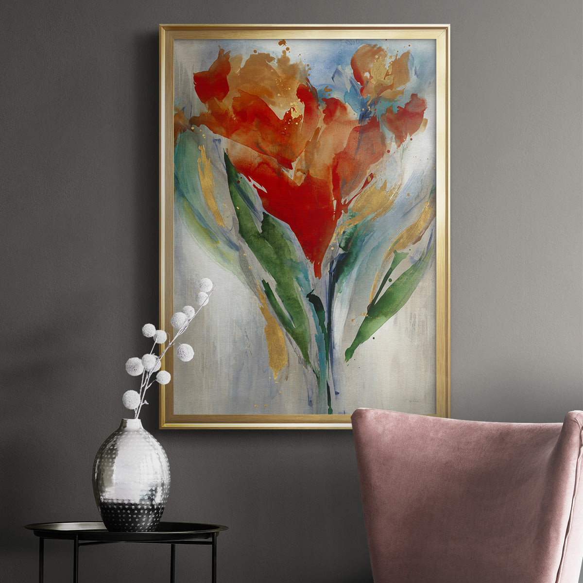 Wild Flower Bouquet - Modern Framed Canvas Print