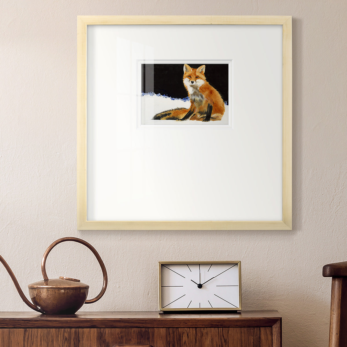 Fox- Premium Framed Print Double Matboard