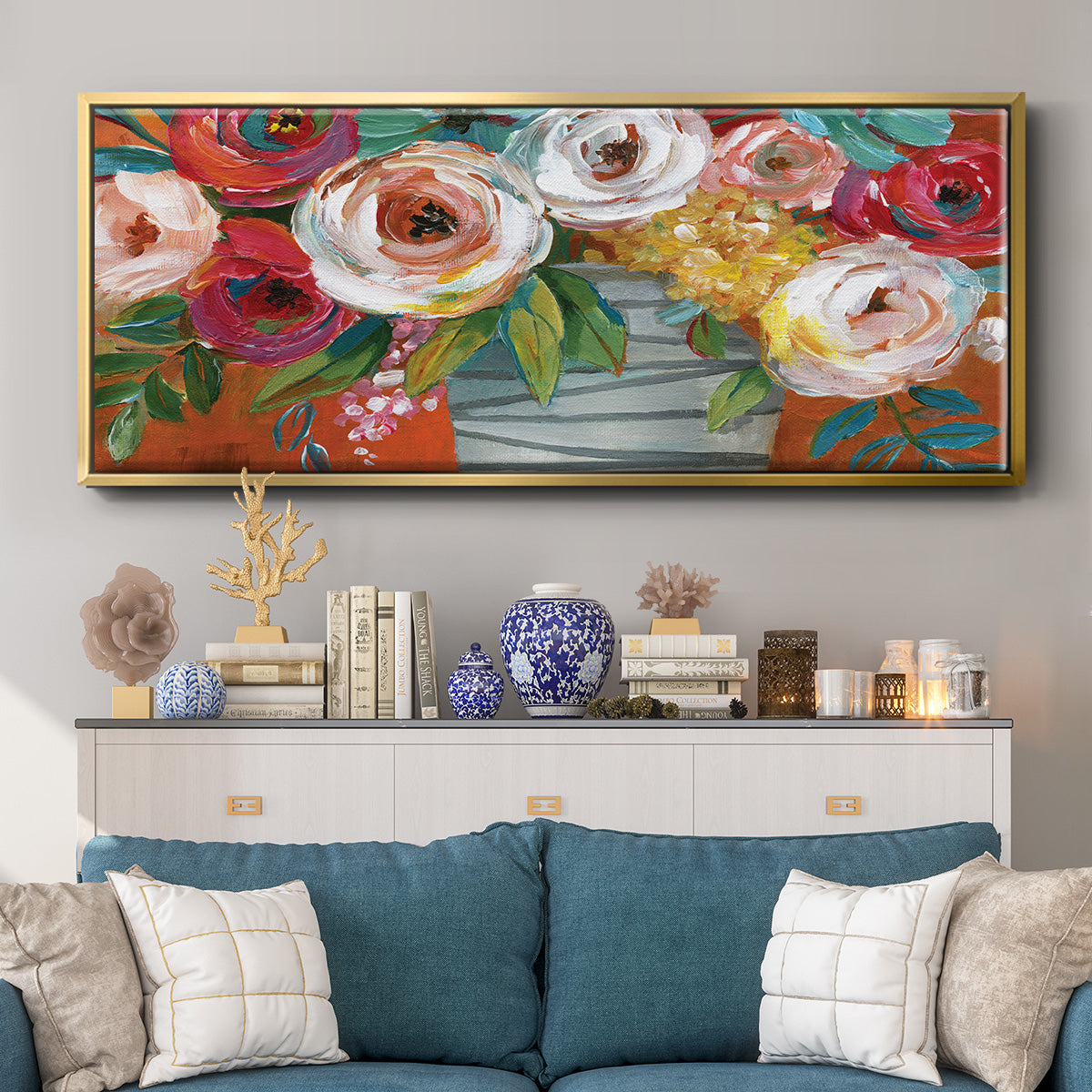 Color Burst I - Floater Framed Canvas Print
