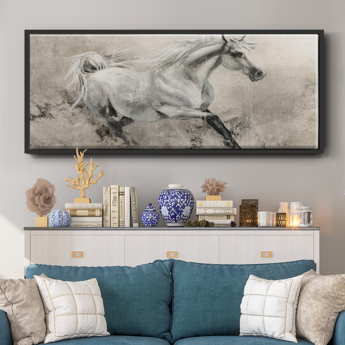 Majestic Stallion I - Floater Framed Canvas Print