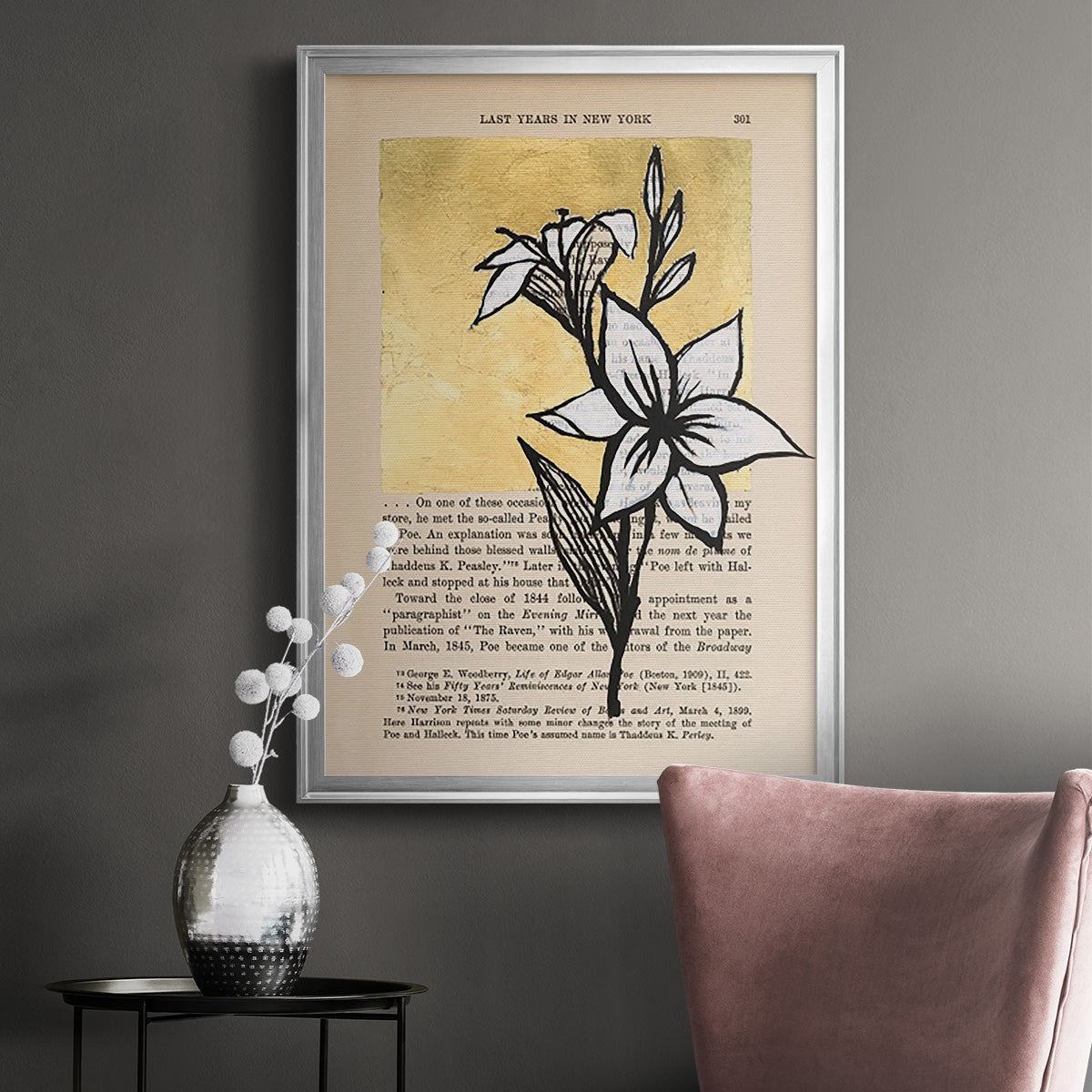 Floral Diary I - Modern Framed Canvas Print