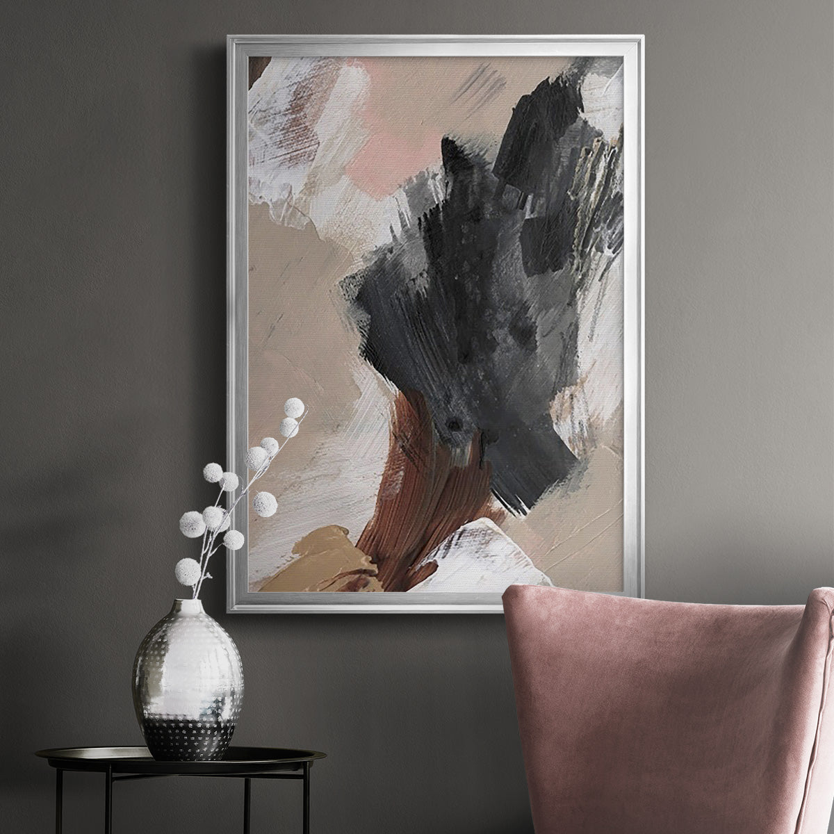 Unbleached Neutrals IV - Modern Framed Canvas Print