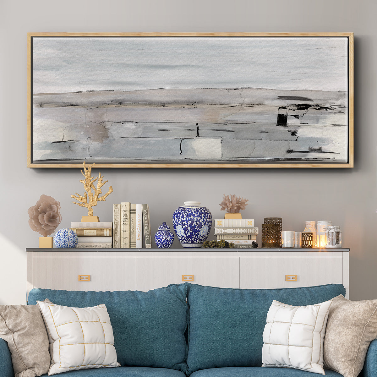 Faraway Field - Floater Framed Canvas Print