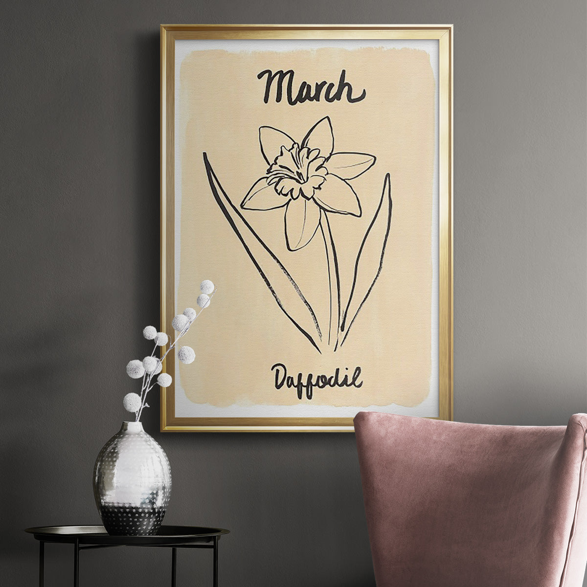 Birth Month III - Modern Framed Canvas Print