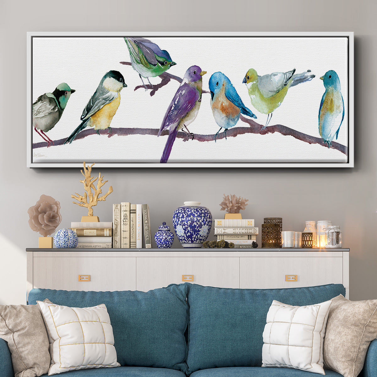 Colorful Spot - Floater Framed Canvas Print