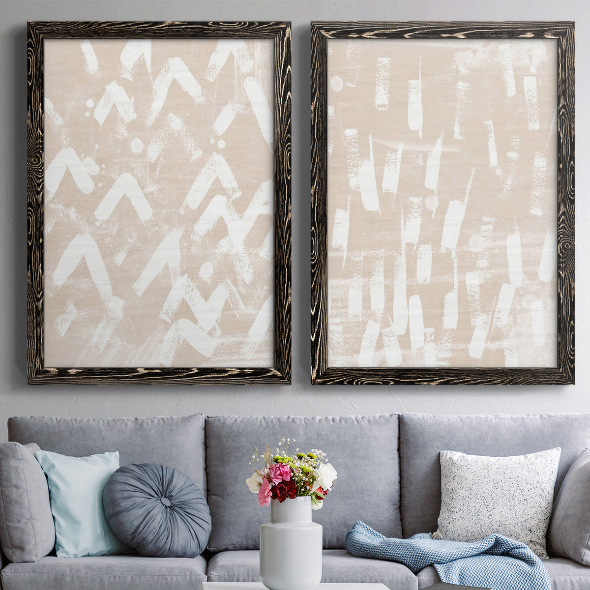 Earth Etching III - Premium Framed Canvas 2 Piece Set - Ready to Hang