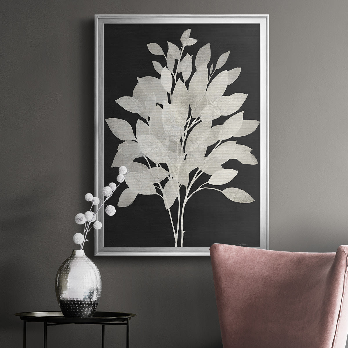 Misty Branches I - Modern Framed Canvas Print