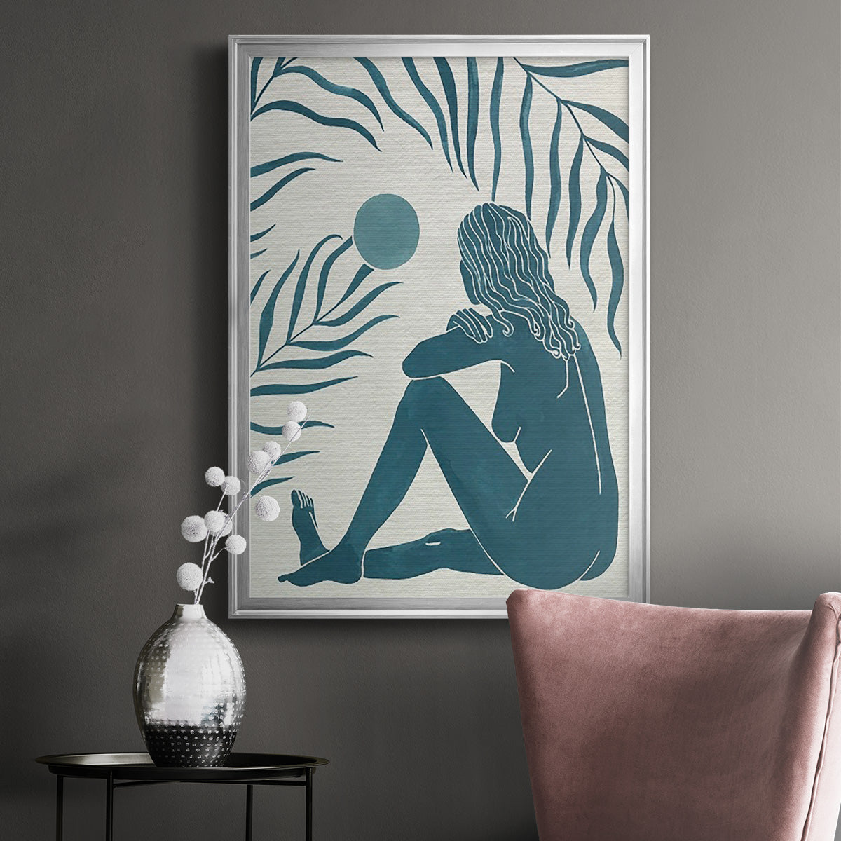 Moon Gazer II - Modern Framed Canvas Print