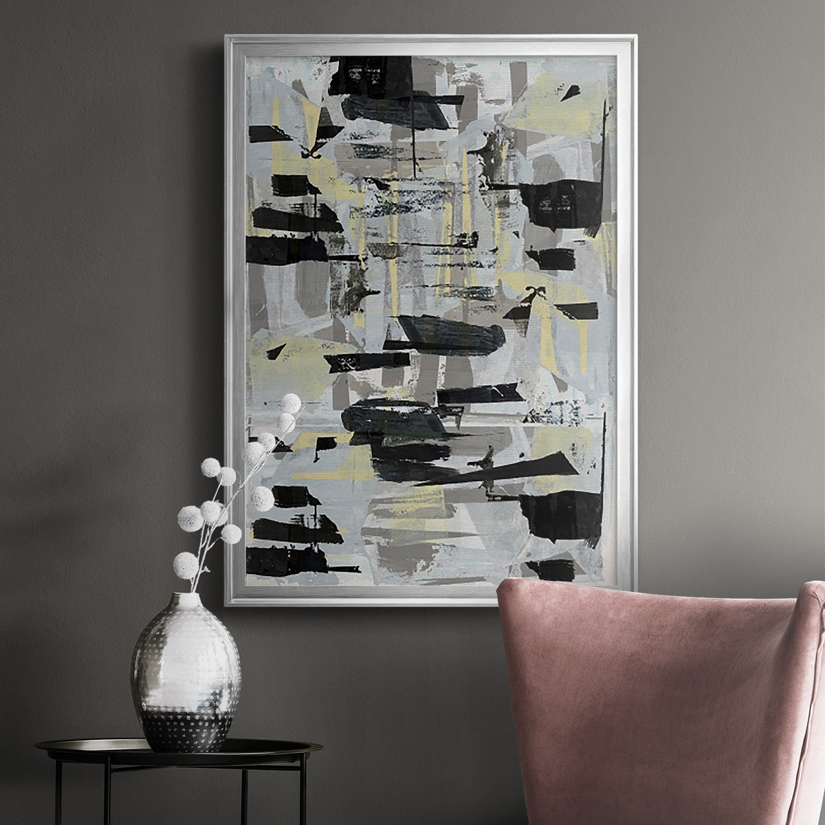 Tiles & Texture Abstract Angles III - Modern Framed Canvas Print