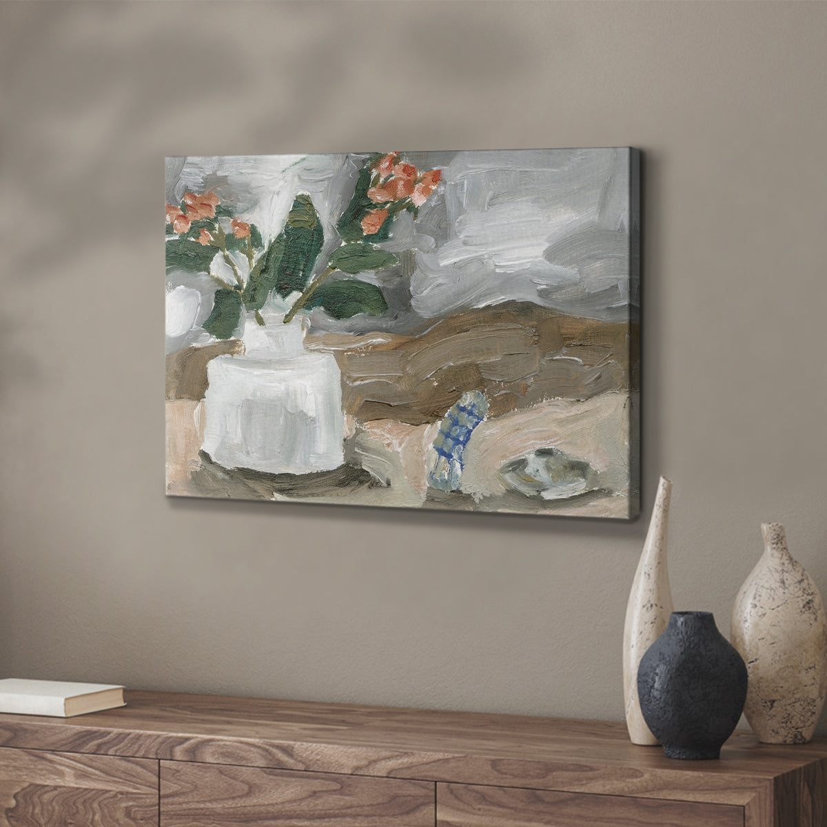 Vase of Pink Flowers III - Canvas Art Print