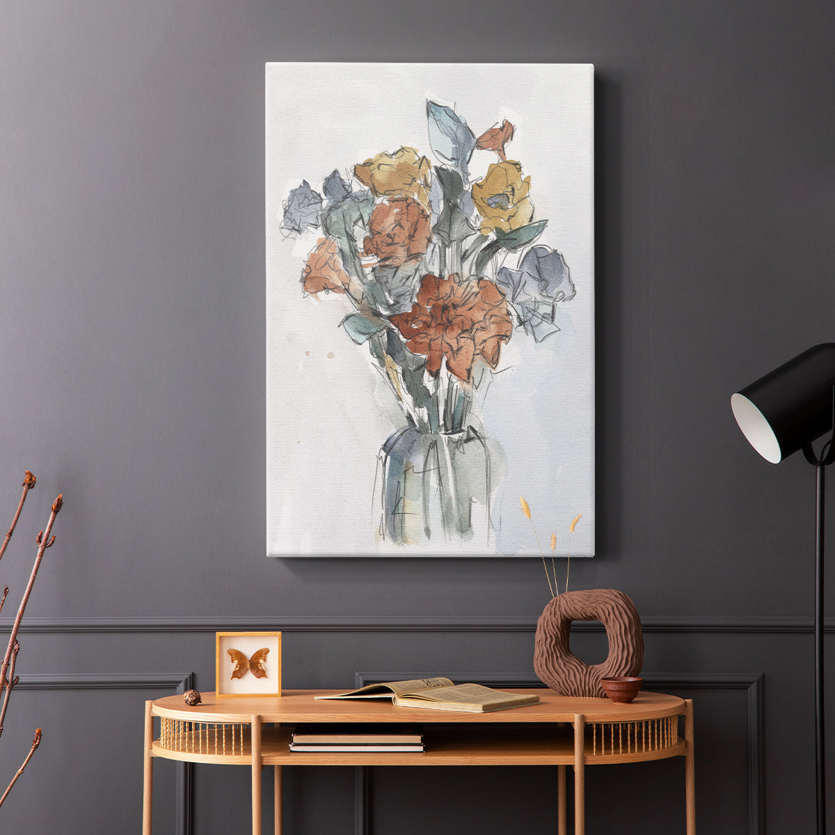 Watercolor Floral Arrangement I - Canvas Art Print