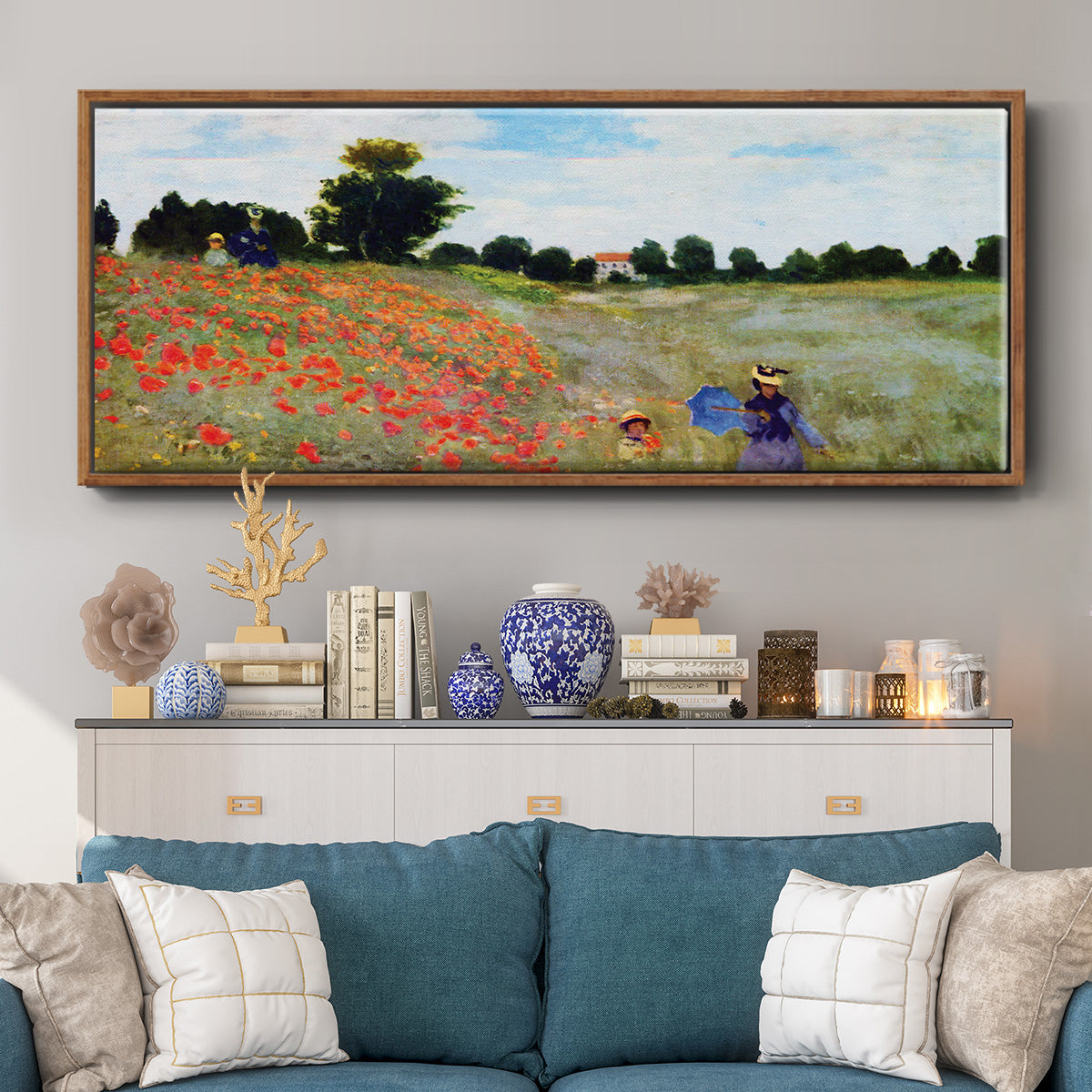 Wild Poppies Near Argenteuil, 1873 - Floater Framed Canvas Print