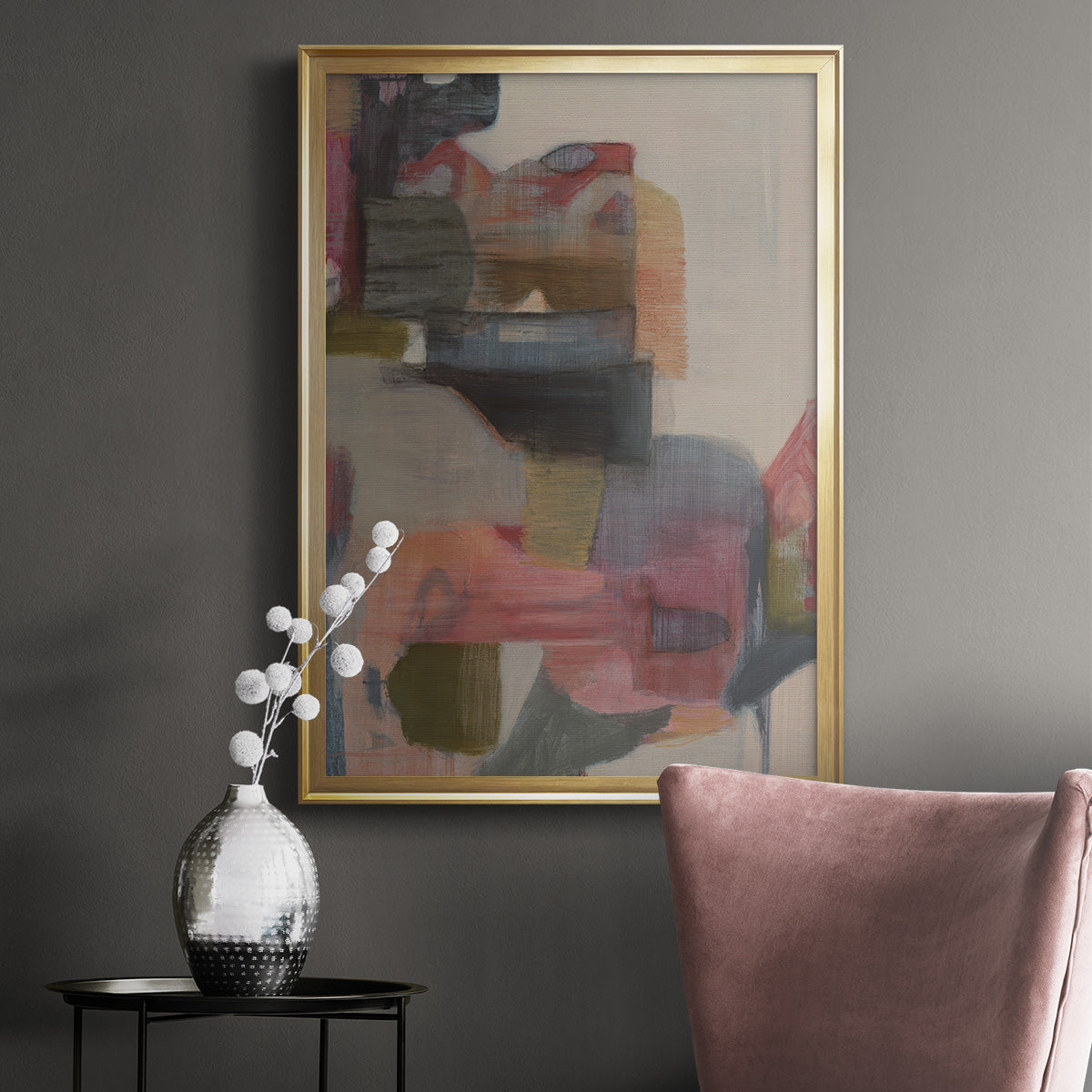 Geranium & Ginger - Modern Framed Canvas Print