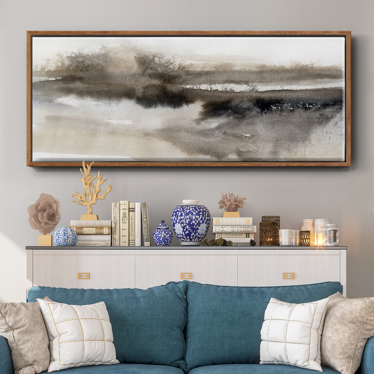 Serenity Lake - Floater Framed Canvas Print