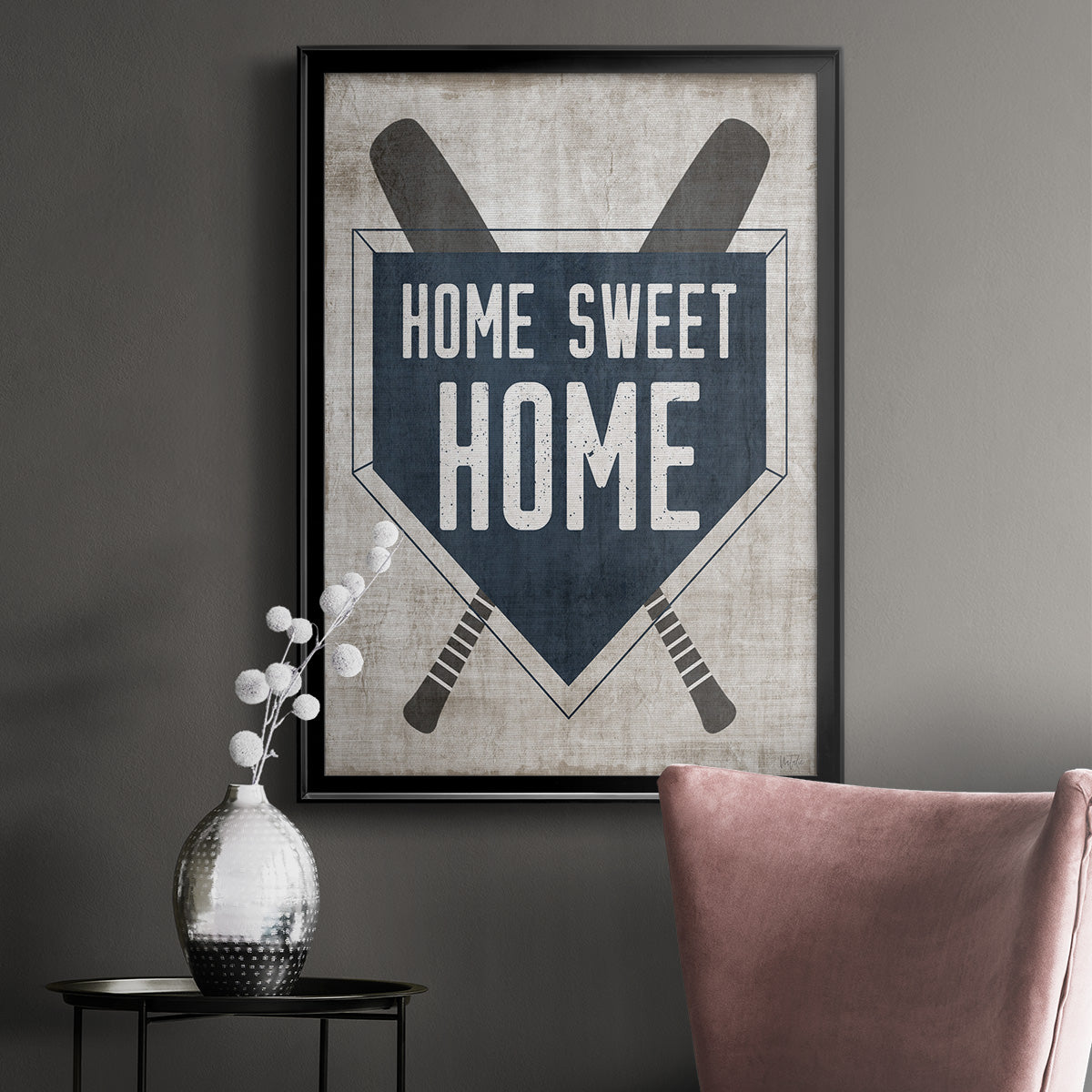 Home Sweet Home Base - Modern Framed Canvas Print