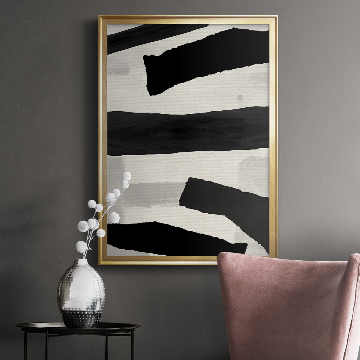Mountain Paths I - Modern Framed Canvas Print