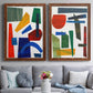 Colorful Shapes I - Premium Framed Canvas 2 Piece Set - Ready to Hang