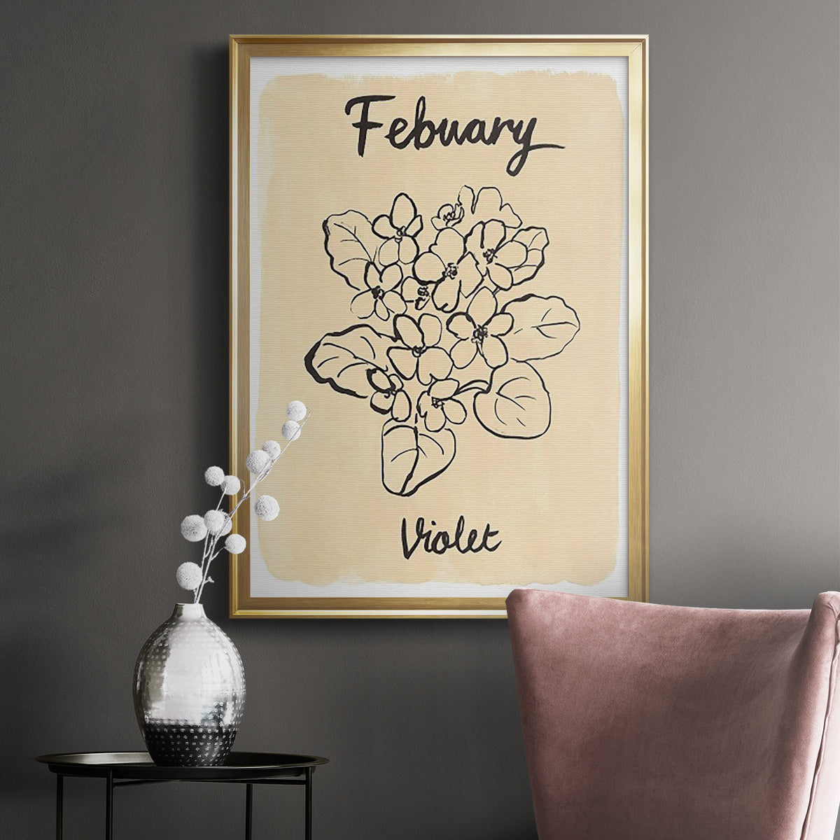 Birth Month II - Modern Framed Canvas Print