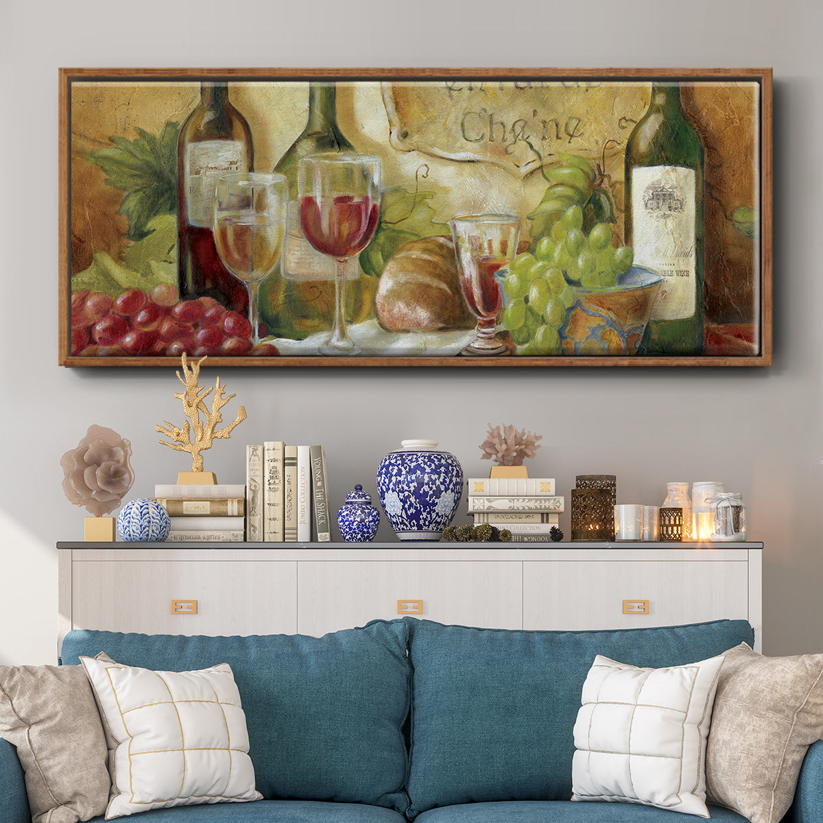 Aged Oak - Floater Framed Canvas Print