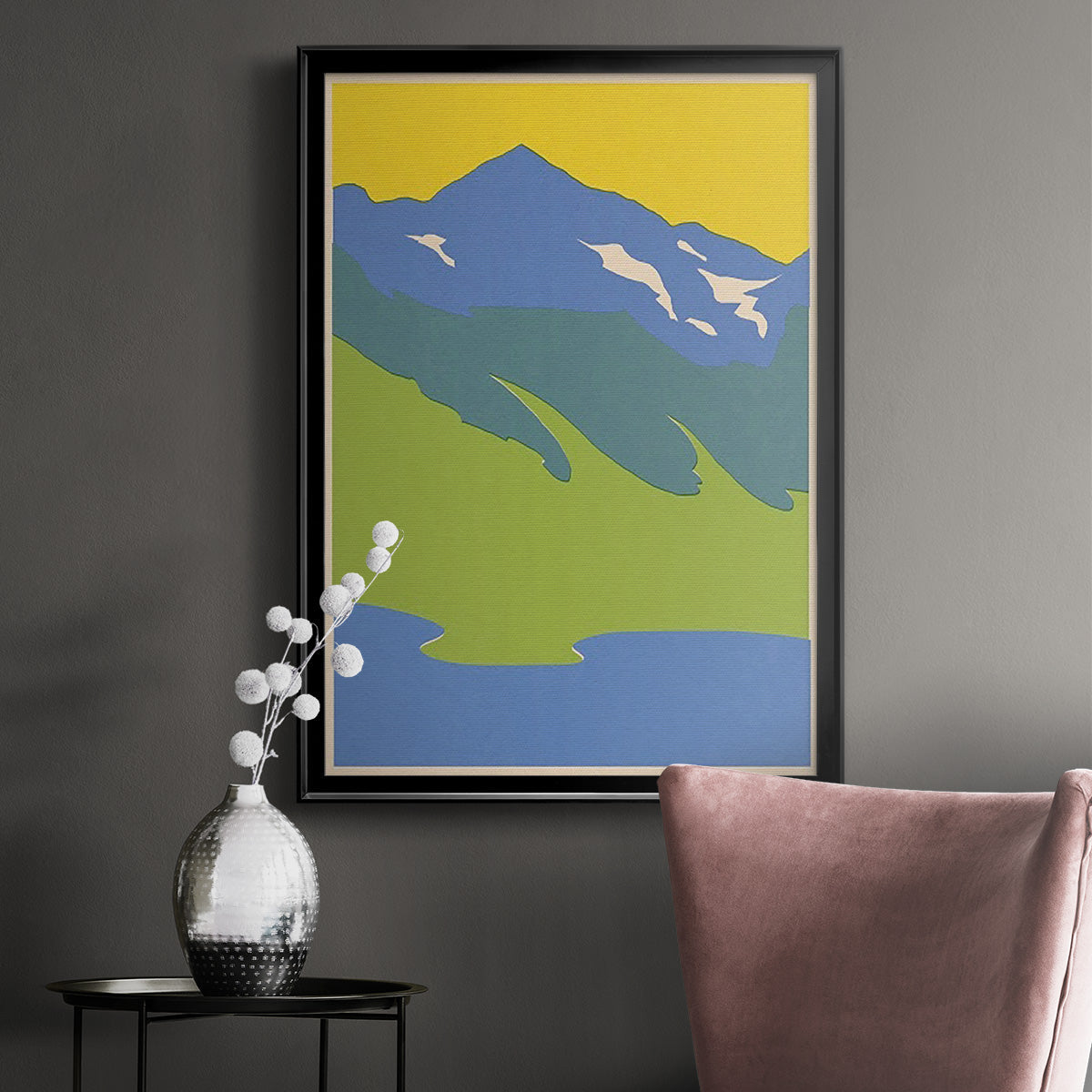 Bright Glacial Lake I - Modern Framed Canvas Print