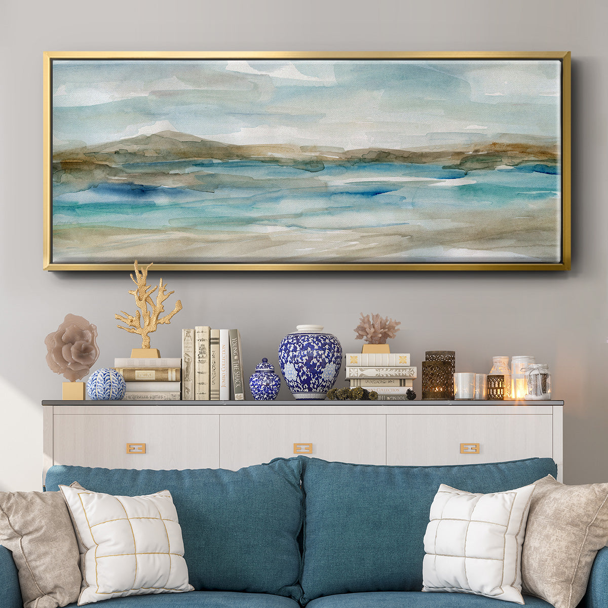 Peaceful Beach II - Floater Framed Canvas Print