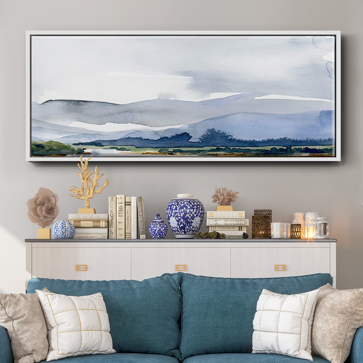 Blue Ridge I - Floater Framed Canvas Print