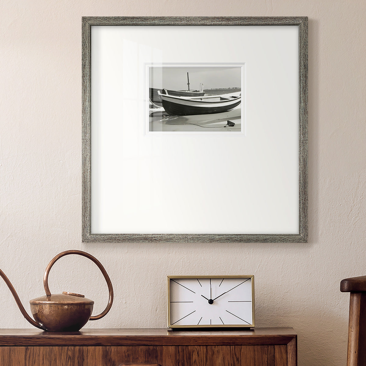 Vintage Rowboat I Premium Framed Print Double Matboard