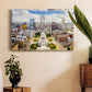 Sunny Indiana Statehouse and Indianapolis skyline Premium Gallery Wrapped Canvas - Ready to Hang