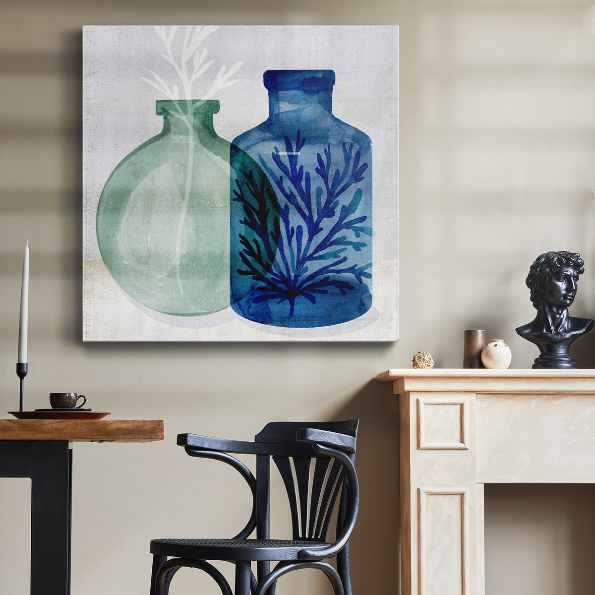 Sea Glass Vase II - Canvas Art Print