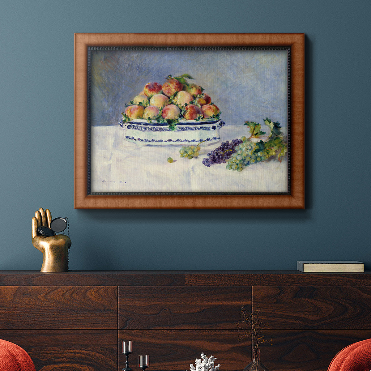 Still Life with Peaches and Grapes Premium Framed Canvas- Ready to Hang