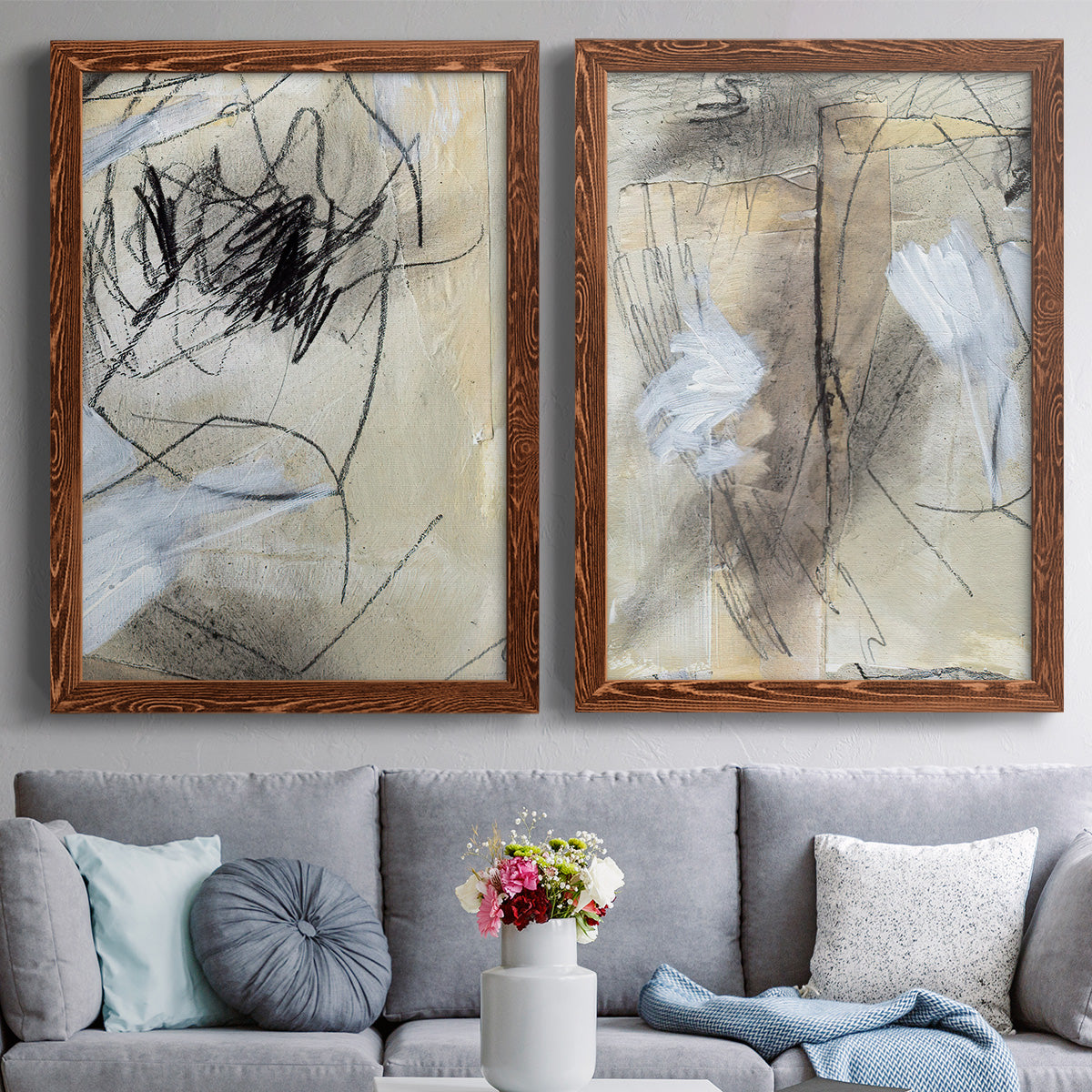 Masked Notes VII - Premium Framed Canvas 2 Piece Set - Ready to Hang