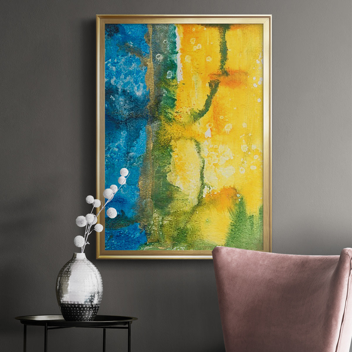 Aquatic Energy I - Modern Framed Canvas Print